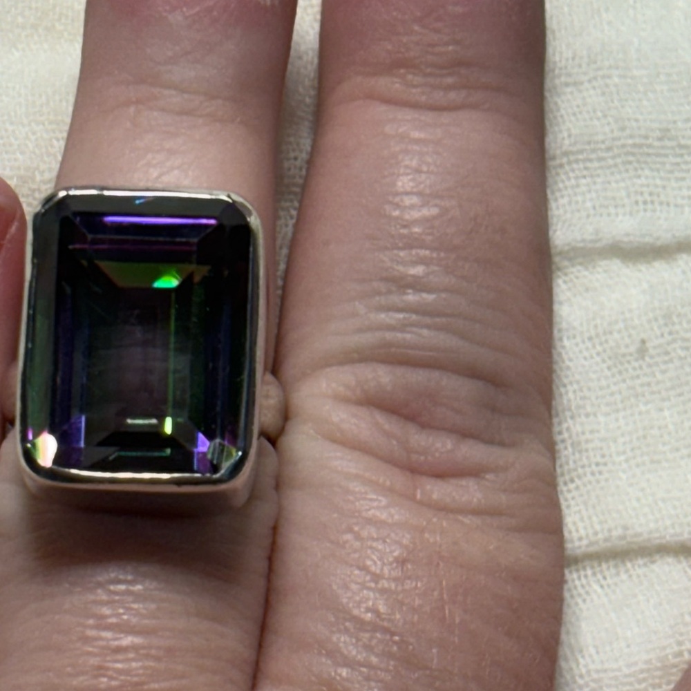 Mystic Topaz Sterling Silver Ring - Picture 6 of 8